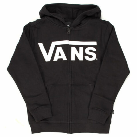 Vans Classic Zip Hooded Fleece Sweatshirt Black White