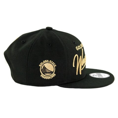 New Era 9Fifty Golden State Warriors Scripted Turn Snapback Hat Black