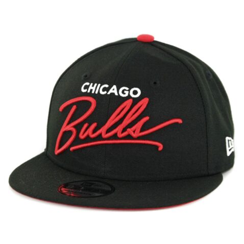 New Era 9Fifty Chicago Bulls Scripted Turn Snapback Hat Black