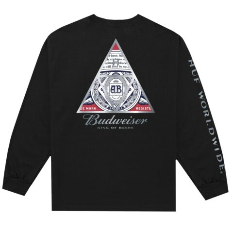 HUF Budweiser Triangle Long Sleeve T-Shirt Black