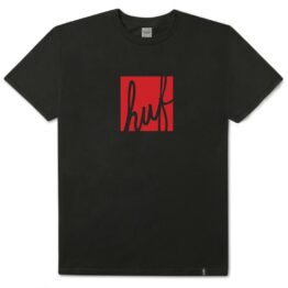 HUF Script Box Logo Short Sleeve T-Shirt Black
