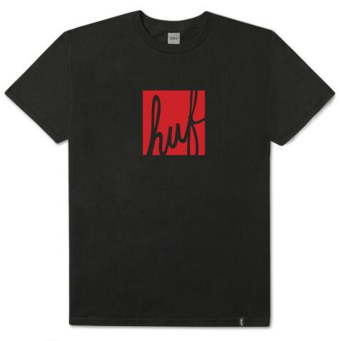 HUF Script Box Logo Short Sleeve T-Shirt Black