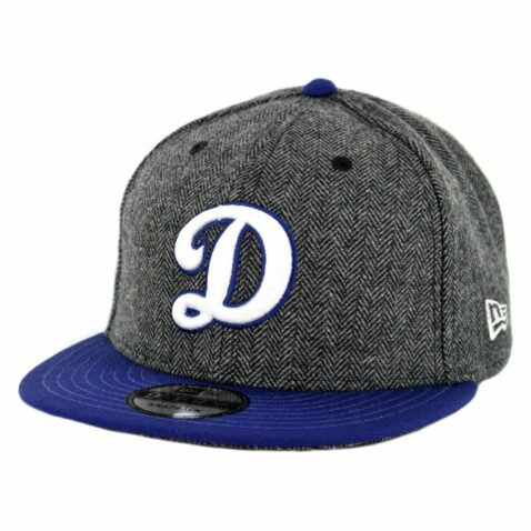 New Era 9Fifty Los Angeles Dodgers “D” Pattern Pop Snapback Hat Heather Graphite Dark Royal Blue