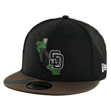 New Era 9Fifty San Diego Padres Cali State Snapback Hat Black Woodland Camo