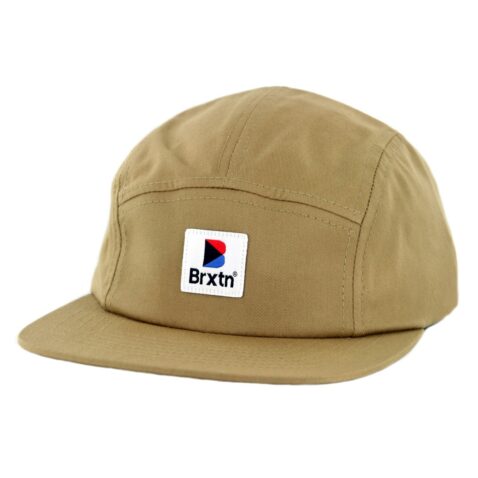 Brixton Stowell 5 Panel Strapback Hat Dark Khaki