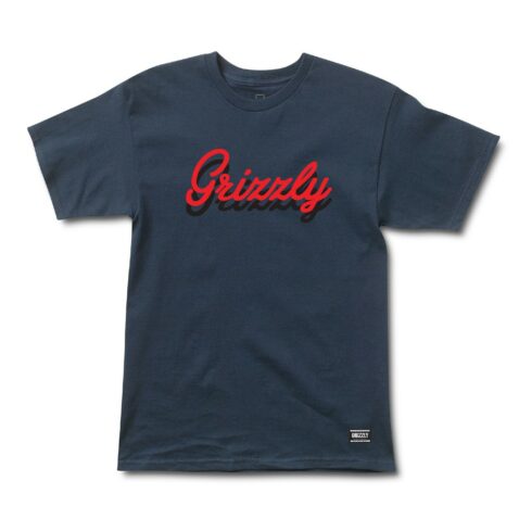Grizzly Cursive T-Shirt Navy
