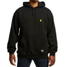 Grizzly OG Bear Embroidered Pullover Hooded Sweatshirt Black Yellow