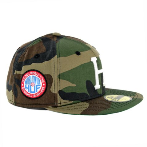 HUF Classic H New Era 59Fifty Fitted Hat Woodland Camo