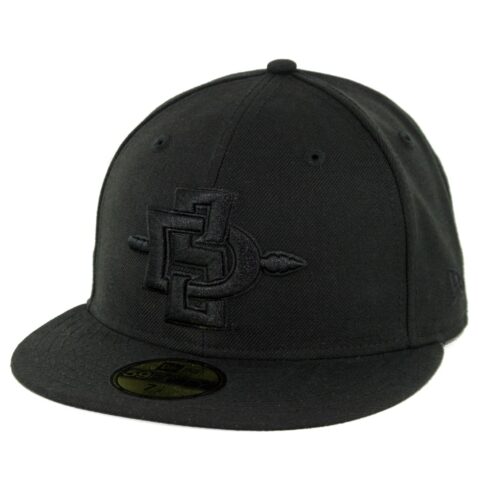 New Era 59Fifty San Diego State University Aztecs Blackout Fitted Hat Black