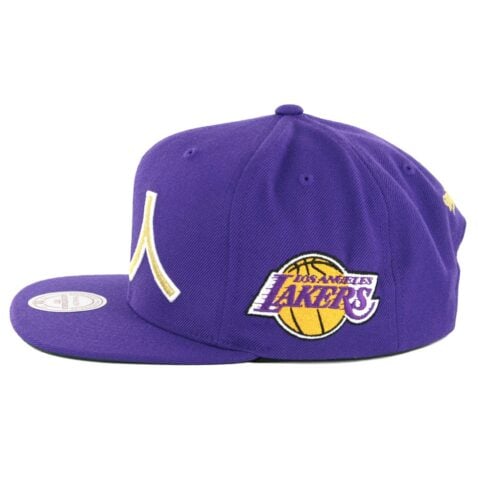 Mitchell & Ness Los Angeles Lakers Chinese New Year 2019 Snapback Hat Purple - Image 2