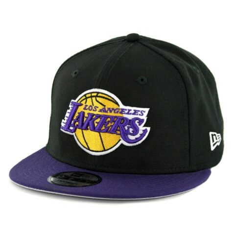 New Era 9Fifty Los Angeles Lakers 2 T Link Snapback Hat Black Purple