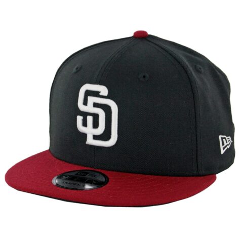 New Era 9Fifty San Diego Padres Snapback Hat Black White Cardinal
