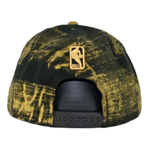 New Era 9Fifty Golden State Warriors Painted Prime Snapback Hat Black Gold