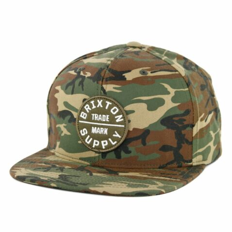 Brixton Oath III Snapback Hat Olive Camo