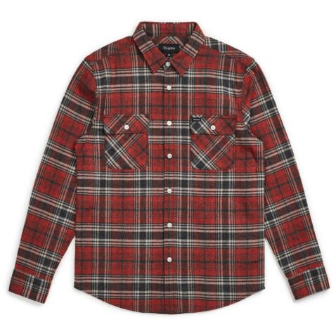 Brixton Bowery Long Sleeve Flannel Shirt Brick Steel