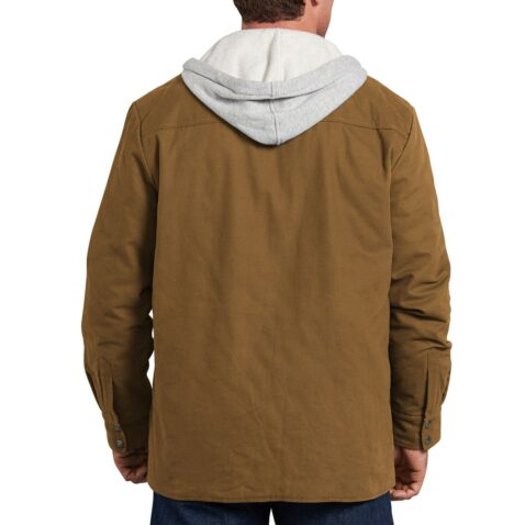 Dickies TJ203 Hooded Duck Quilted Shirt Jacket Brown Duck