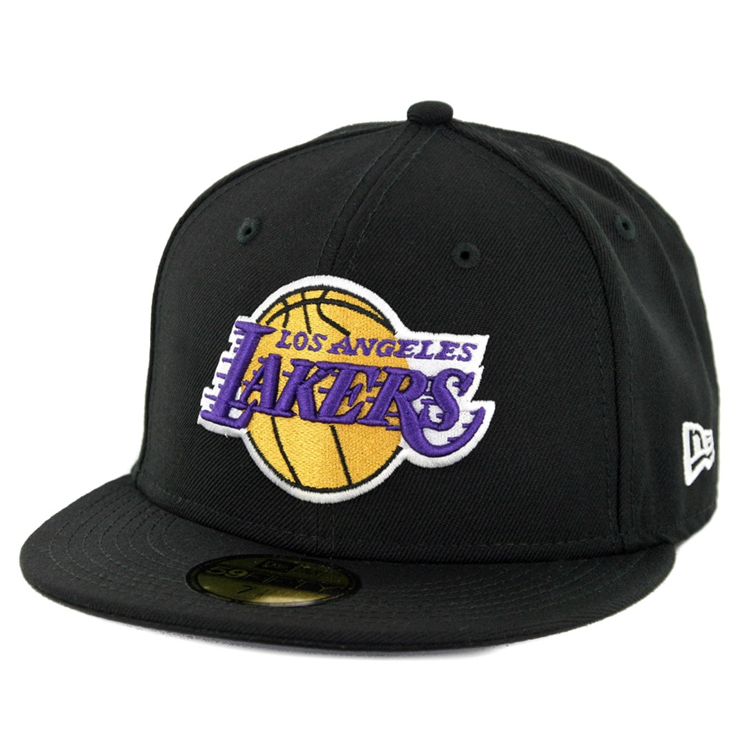 New Era 59Fifty Los Angeles Lakers Fitted Hat Black - Billion Creation