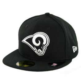 New Era 59Fifty Los Angeles Rams League Basic Fitted Hat Black White