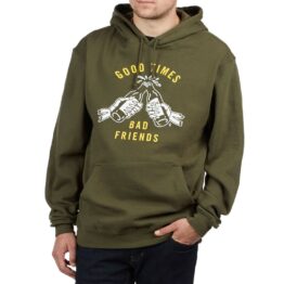 Sketchy Tank Good Times Pullover Hooded Sweatshirt Military Green