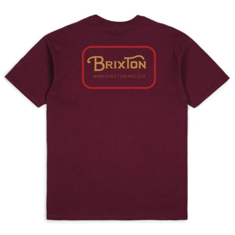 Brixton Grade Short Sleeve T-Shirt Burgundy Red