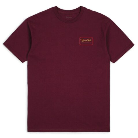 Brixton Grade Short Sleeve T-Shirt Burgundy Red