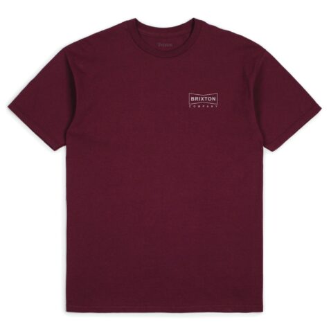 Brixton Wedge Short Sleeve T-Shirt Burgundy