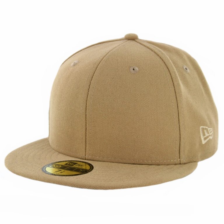 New Era 59Fifty Plain Blank Fitted Hat Khaki Tonal