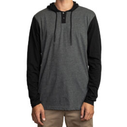 RVCA Pick Up Hooded Sweatshirt Grey Black