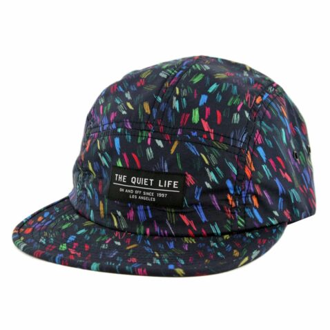 The Quiet Life Scribble 5 Panel Camper Clipback Hat Black