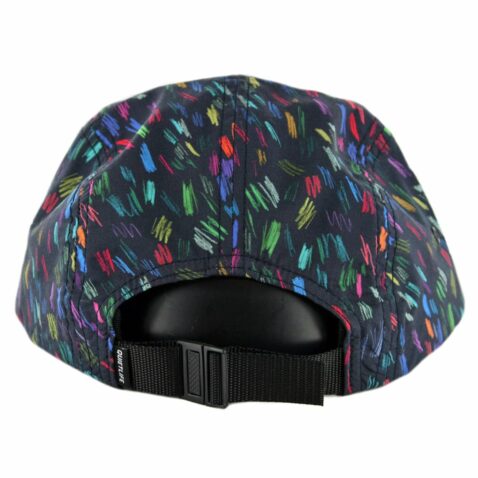 The Quiet Life Scribble 5 Panel Camper Clipback Hat Black