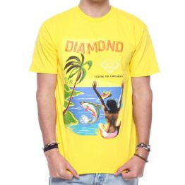 Diamond Supply Co Fishing For Compliments T-Shirt Yellow