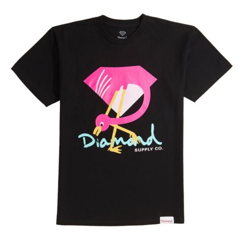 Diamond Supply Co Flamingo Sign T-Shirt Black