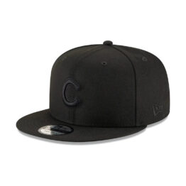 New Era 59Fifty Chicago Cubs Blackout Fitted Hat Black Front Left