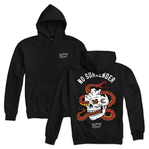 Sketchy Tank Surrender Pullover Hooded Sweatshirt Black