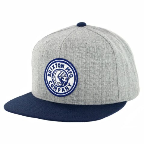 Brixton Rival Snapback Heather Grey Navy