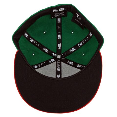 New Era 59Fifty Mexico Baseball Fitted Hat Kelly Green Scarlet Red