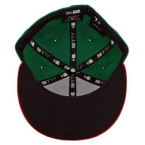 New Era 59Fifty Mexico Baseball Fitted Hat Kelly Green Scarlet Red - Image 3