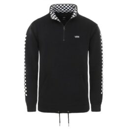 Vans Versa Quarter Zip Pullover Sweatshirt Black Checkerboard