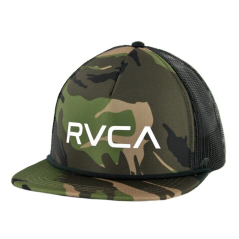 RVCA Foamy Trucker Snapback Hat Olive Camo