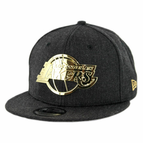 New Era 9Fifty Los Angeles Lakers Metal Framed 2 Snapback Hat Heather Black