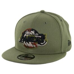 New Era 9Fifty Los Angeles Lakers Camo Trim Snapback Hat Olive Green