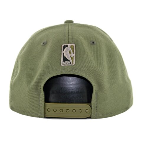 New Era 9Fifty Los Angeles Lakers Camo Trim Snapback Hat Olive Green