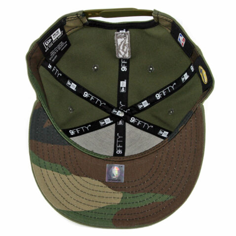 New Era 9Fifty Golden State Warriors Camo Trim Snapback Hat Olive Green