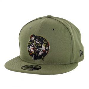 New Era 9Fifty Boston Celtics Camo Trim Snapback Hat Olive Green