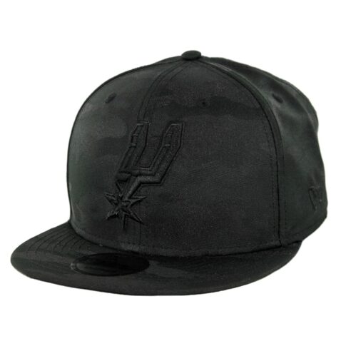 New Era 9Fifty San Antonio Spurs Blackout Camo Play Snapback Hat Black