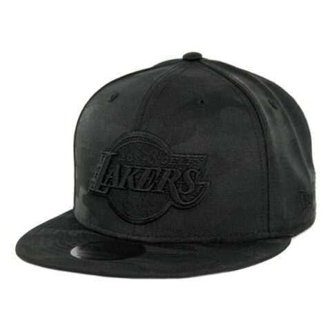 New Era 9Fifty Los Angeles Lakers Blackout Camo Play Snapback Hat Black