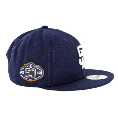 New Era 9Fifty San Diego Padres Home 50th Anniversary Snapback Hat Light Navy