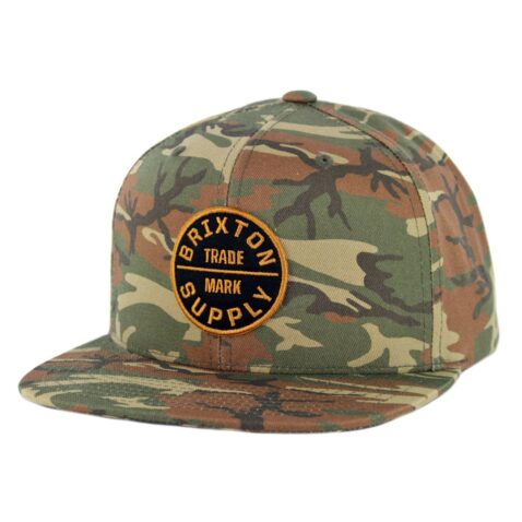 Brixton Oath III Snapback Hat Camo Black