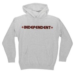 Independent Bar/Cross Pullover Hooded Sweatshirt Grey Heather