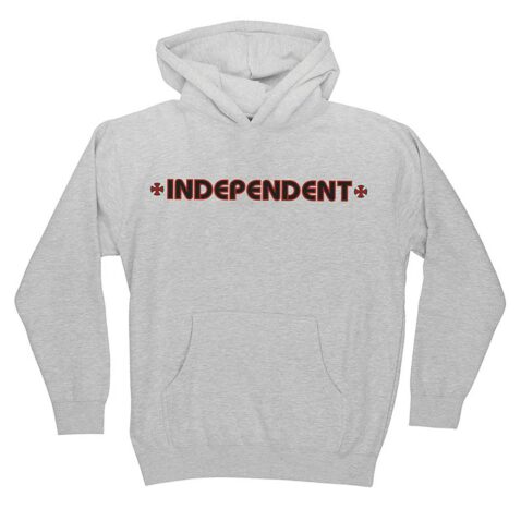 Independent Bar/Cross Pullover Hooded Sweatshirt Grey Heather